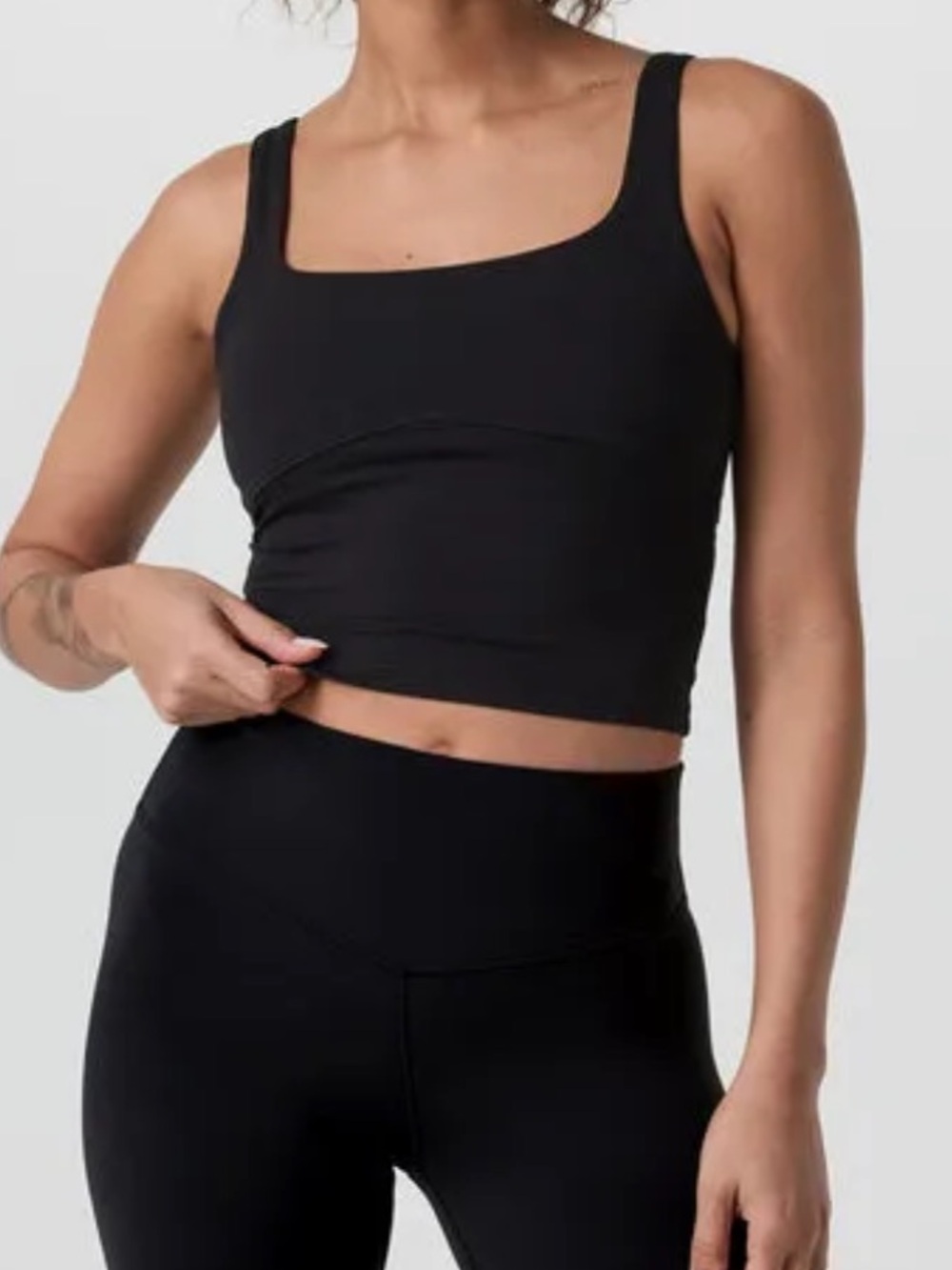 Vuori AllTheForm Support Tank Black XL Built In Bra Shelf Crop Yoga Top*W25 - Picture 2 of 6